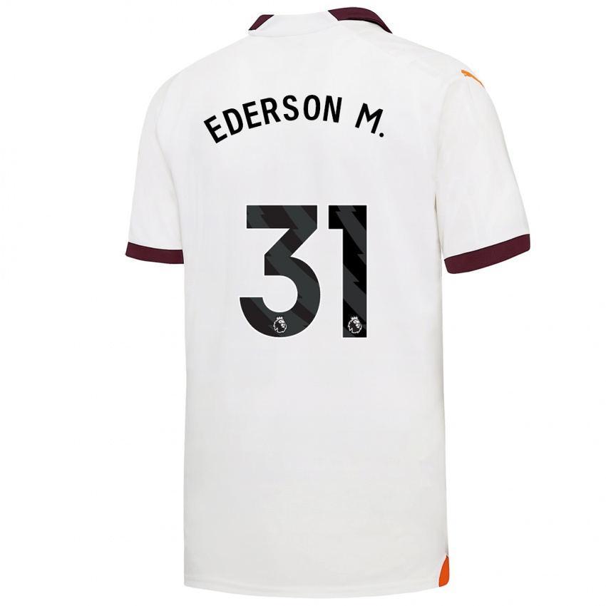 Mujer Camiseta Ederson Moraes #31 Blanco 2ª Equipación 2023/24 La Camisa Argentina