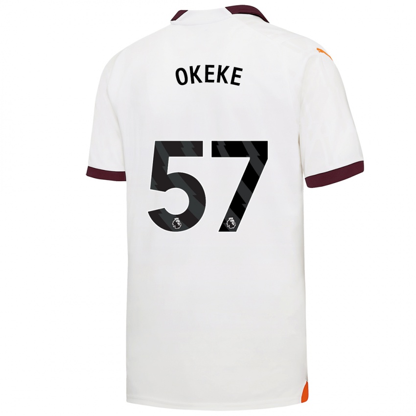 Mujer Camiseta Michael Okeke #57 Blanco 2ª Equipación 2023/24 La Camisa Argentina