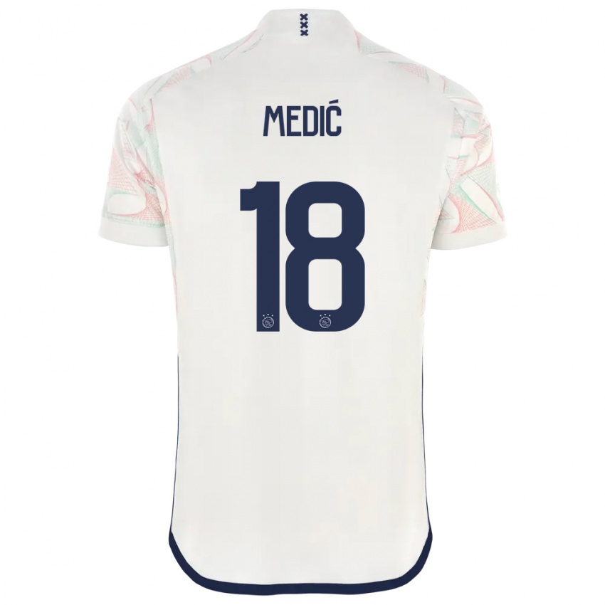 Mujer Camiseta Jakov Medic #18 Blanco 2ª Equipación 2023/24 La Camisa Argentina