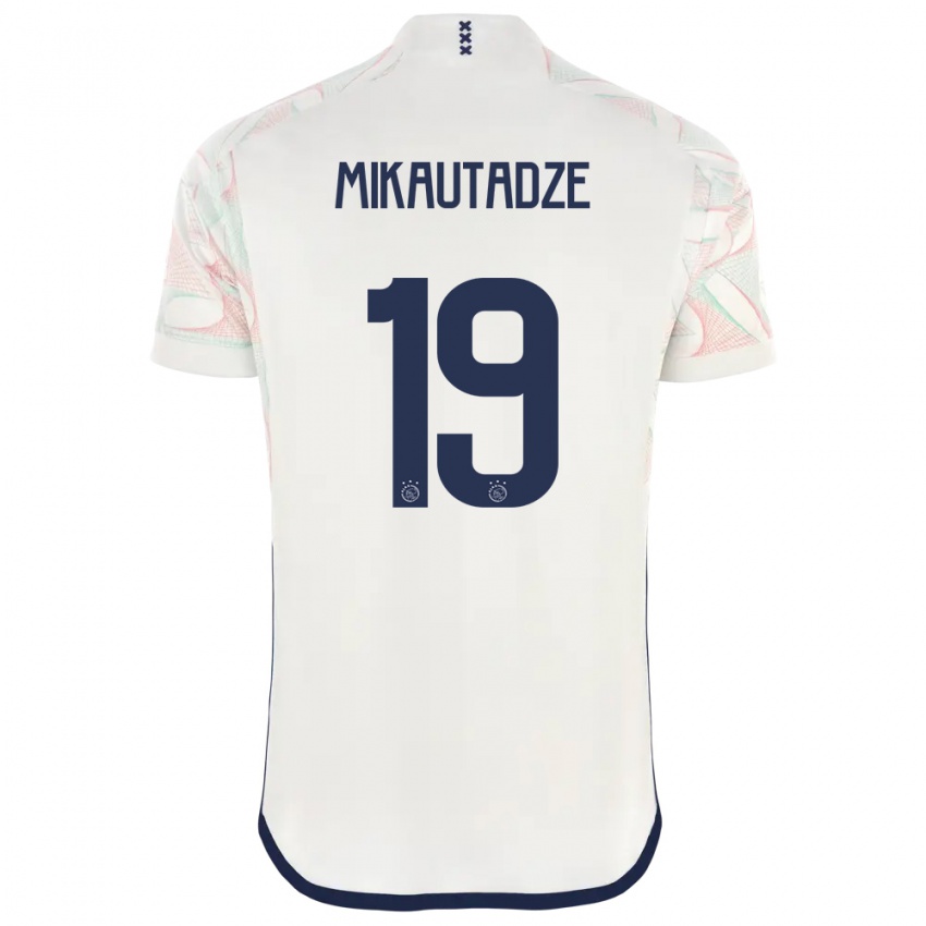 Mujer Camiseta Georges Mikautadze #19 Blanco 2ª Equipación 2023/24 La Camisa Argentina
