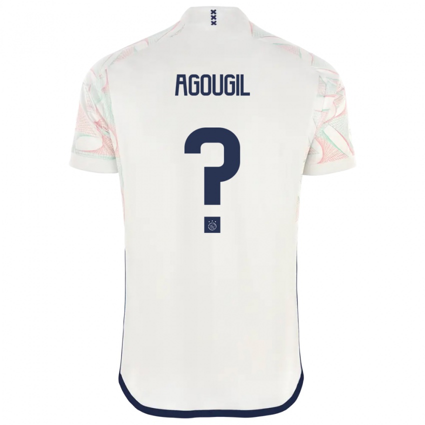 Mujer Camiseta Oualid Agougil #0 Blanco 2ª Equipación 2023/24 La Camisa Argentina