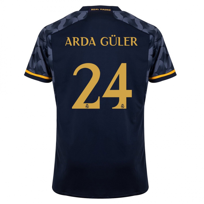 Mujer Camiseta Arda Güler #24 Azul Oscuro 2ª Equipación 2023/24 La Camisa Argentina
