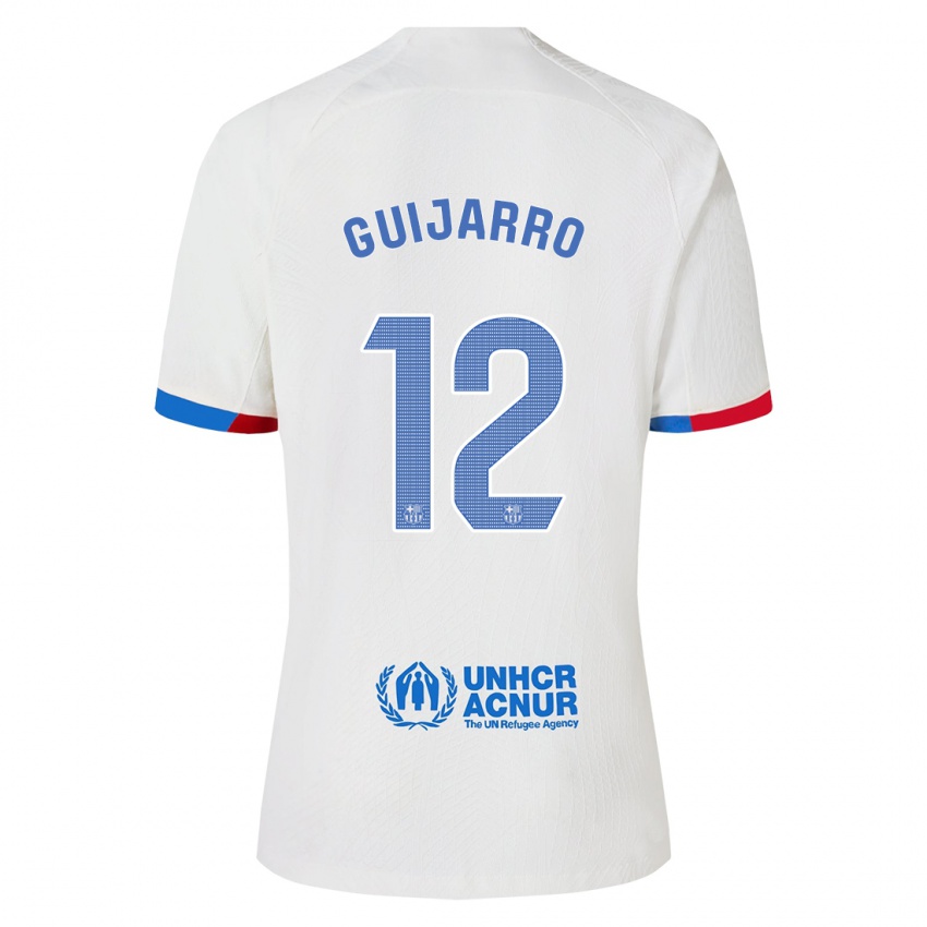 Mujer Camiseta Patricia Guijarro #12 Blanco 2ª Equipación 2023/24 La Camisa Argentina