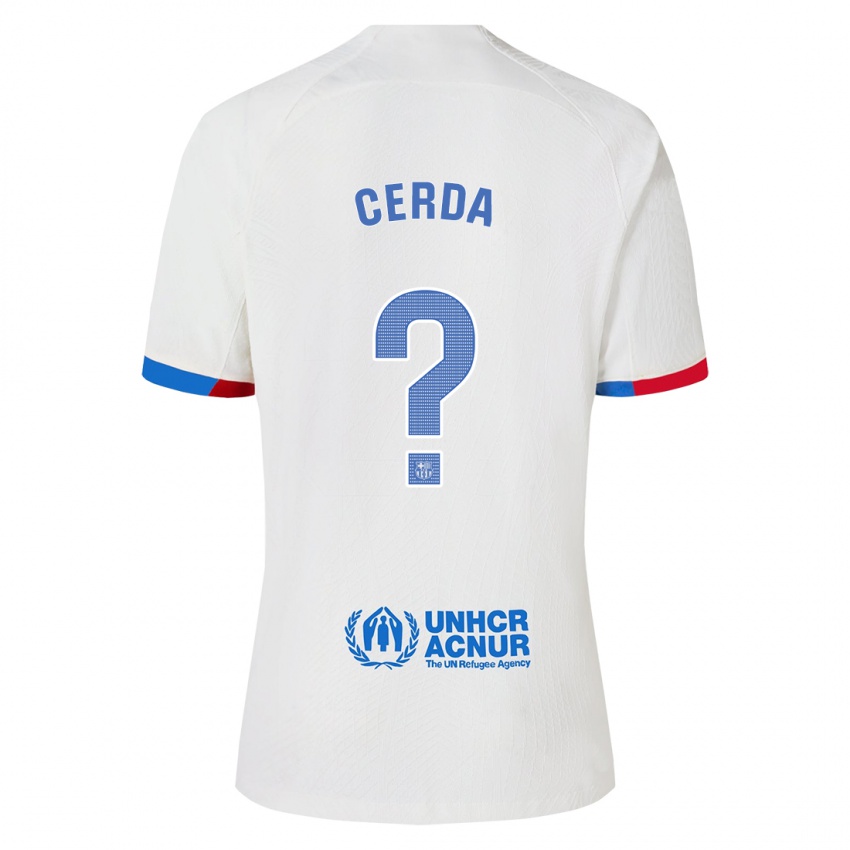 Mujer Camiseta Josep Cerda #0 Blanco 2ª Equipación 2023/24 La Camisa Argentina