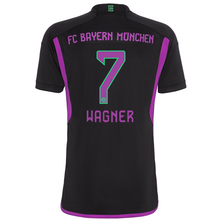 Mujer Camiseta Maximilian Wagner #7 Negro 2ª Equipación 2023/24 La Camisa Argentina
