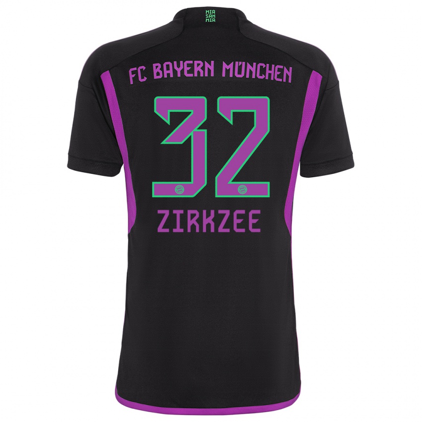 Mujer Camiseta Joshua Zirkzee #32 Negro 2ª Equipación 2023/24 La Camisa Argentina
