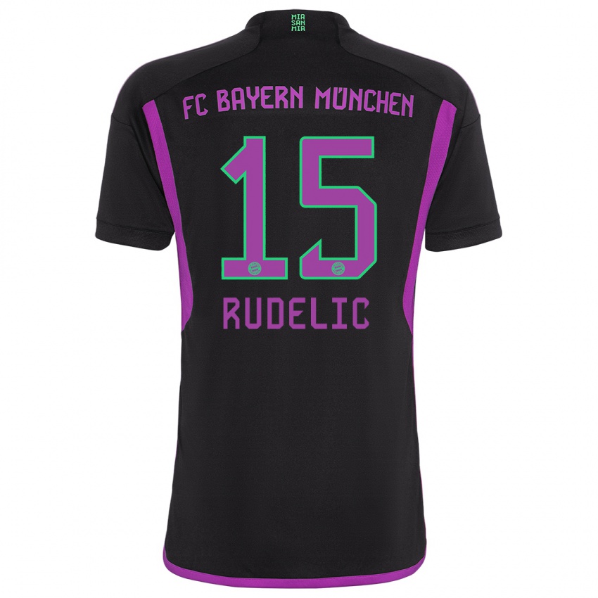 Mujer Camiseta Ivana Rudelic #15 Negro 2ª Equipación 2023/24 La Camisa Argentina