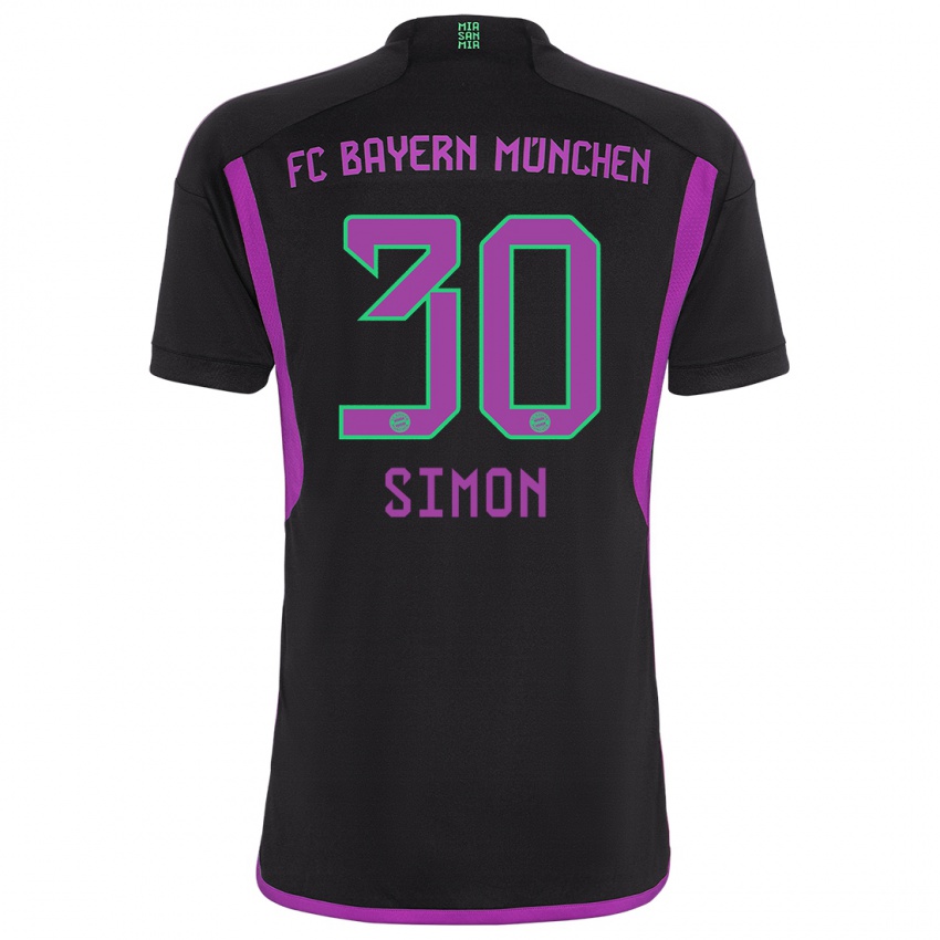 Mujer Camiseta Carolin Simon #30 Negro 2ª Equipación 2023/24 La Camisa Argentina
