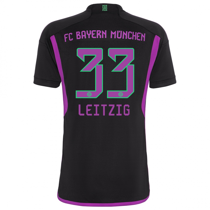 Mujer Camiseta Janina Leitzig #33 Negro 2ª Equipación 2023/24 La Camisa Argentina