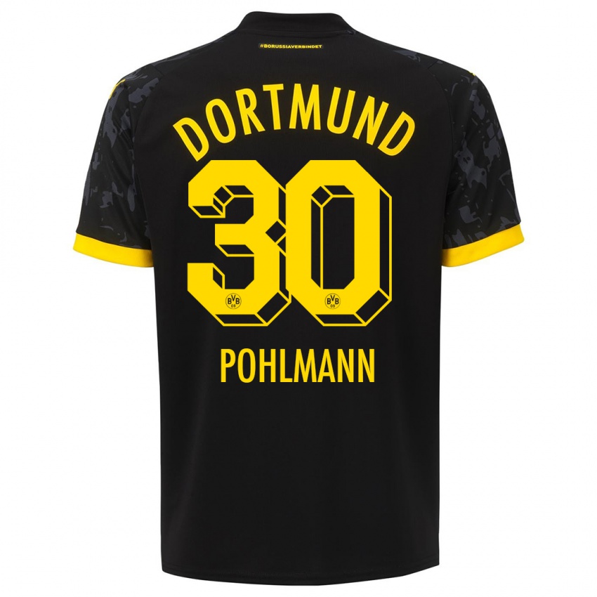 Mujer Camiseta Ole Pohlmann #30 Negro 2ª Equipación 2023/24 La Camisa Argentina