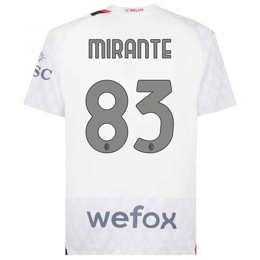 Mujer Camiseta Antonio Mirante #83 Blanco 2ª Equipación 2023/24 La Camisa Argentina