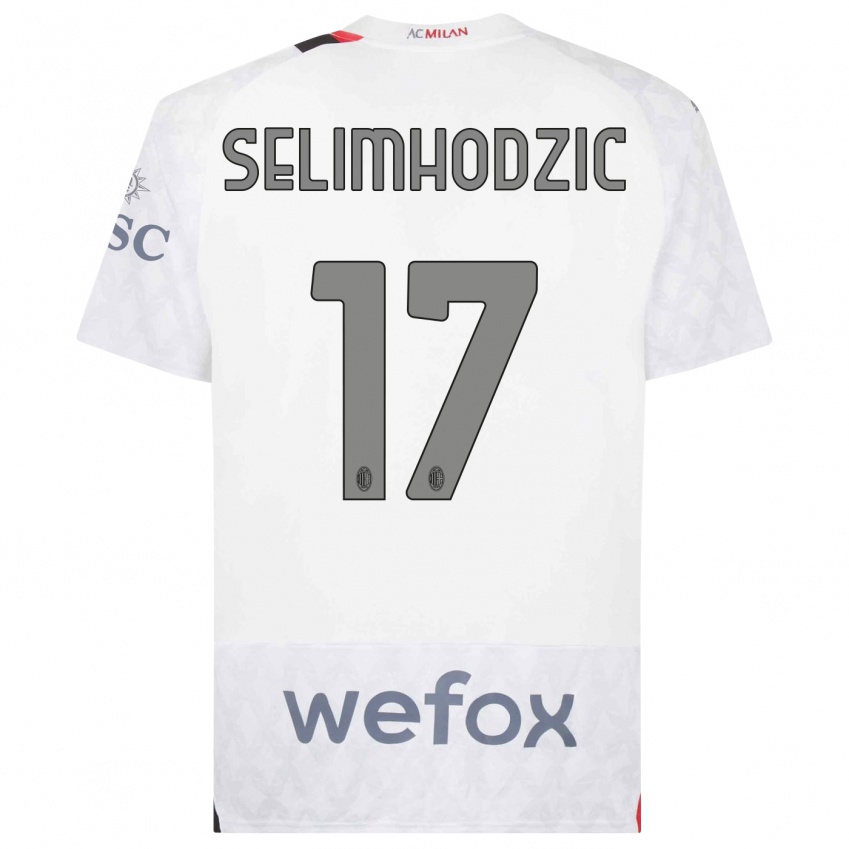 Mujer Camiseta Noa Selimhodzic #17 Blanco 2ª Equipación 2023/24 La Camisa Argentina