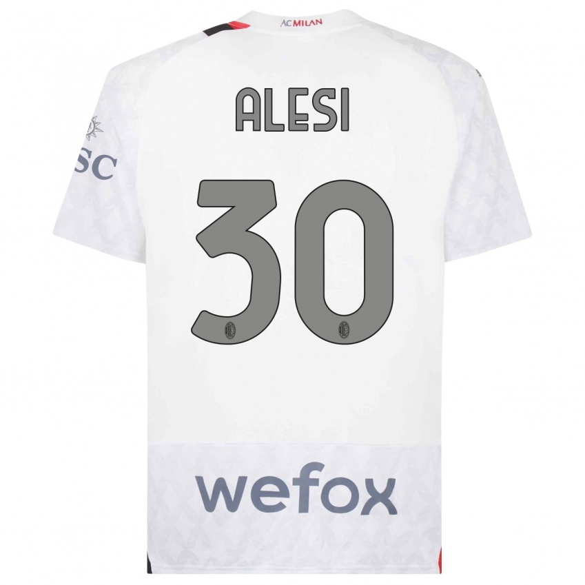 Mujer Camiseta Gabriele Alesi #30 Blanco 2ª Equipación 2023/24 La Camisa Argentina