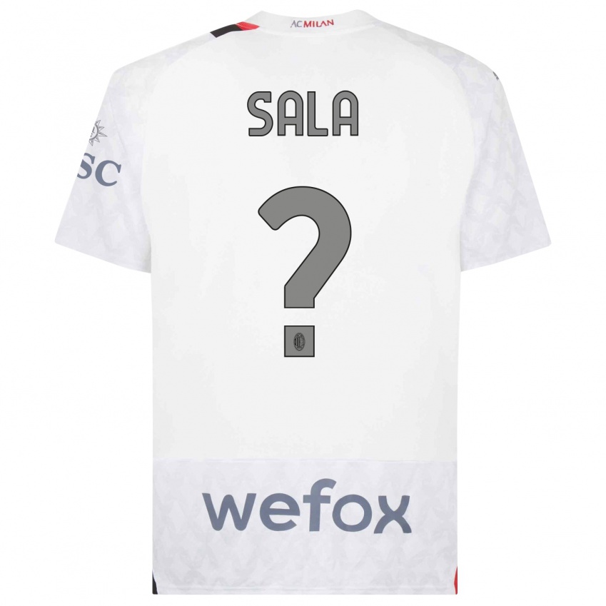 Mujer Camiseta Mattia Sala #0 Blanco 2ª Equipación 2023/24 La Camisa Argentina