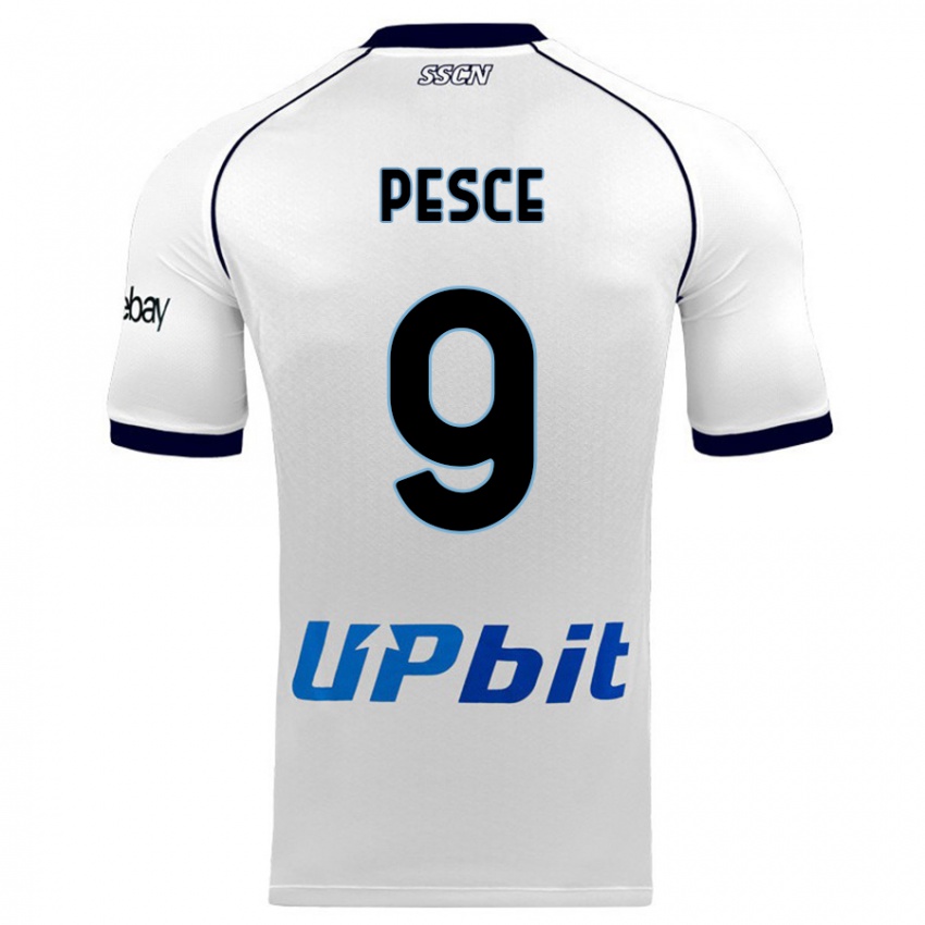 Mujer Camiseta Antonio Pesce #9 Blanco 2ª Equipación 2023/24 La Camisa Argentina