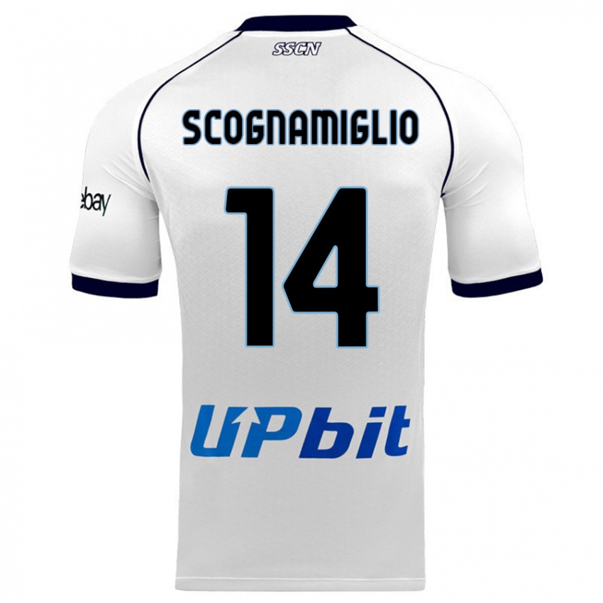 Mujer Camiseta Fabio Scognamiglio #14 Blanco 2ª Equipación 2023/24 La Camisa Argentina