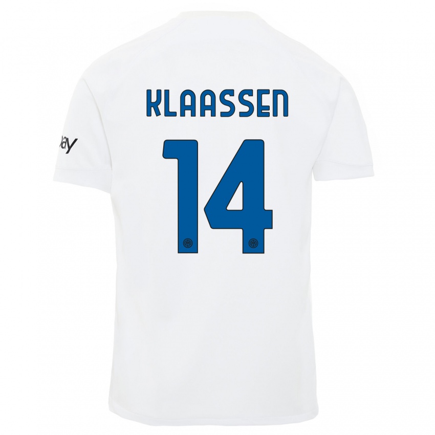 Mujer Camiseta Davy Klaassen #14 Blanco 2ª Equipación 2023/24 La Camisa Argentina