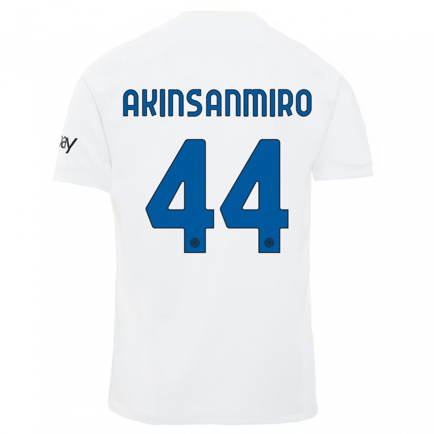 Mujer Camiseta Ebenezer Akinsanmiro #44 Blanco 2ª Equipación 2023/24 La Camisa Argentina