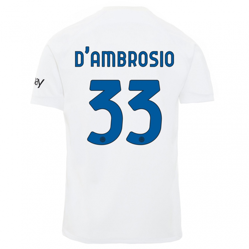 Mujer Camiseta Danilo D'ambrosio #33 Blanco 2ª Equipación 2023/24 La Camisa Argentina