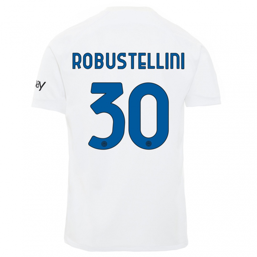 Mujer Camiseta Chiara Robustellini #30 Blanco 2ª Equipación 2023/24 La Camisa Argentina