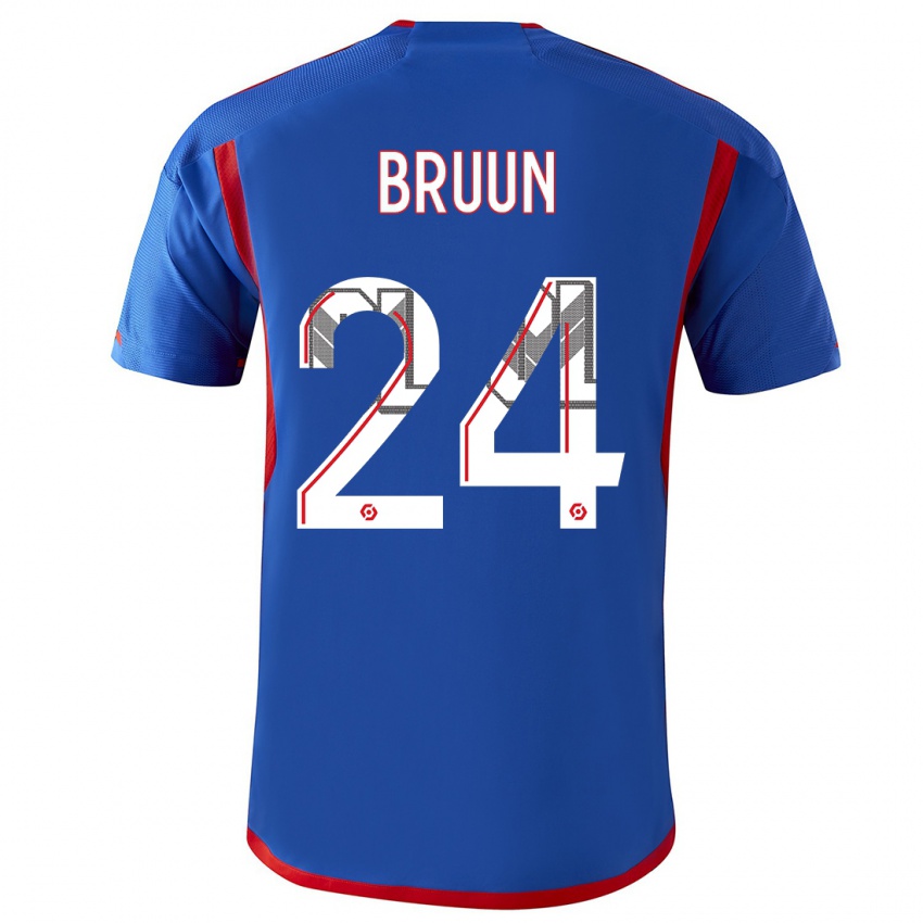 Mujer Camiseta Signe Bruun #24 Azul Rojo 2ª Equipación 2023/24 La Camisa Argentina