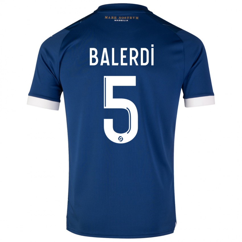 Mujer Camiseta Leonardo Balerdi #5 Azul Oscuro 2ª Equipación 2023/24 La Camisa Argentina