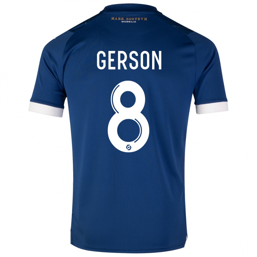 Mujer Camiseta Gerson #8 Azul Oscuro 2ª Equipación 2023/24 La Camisa Argentina