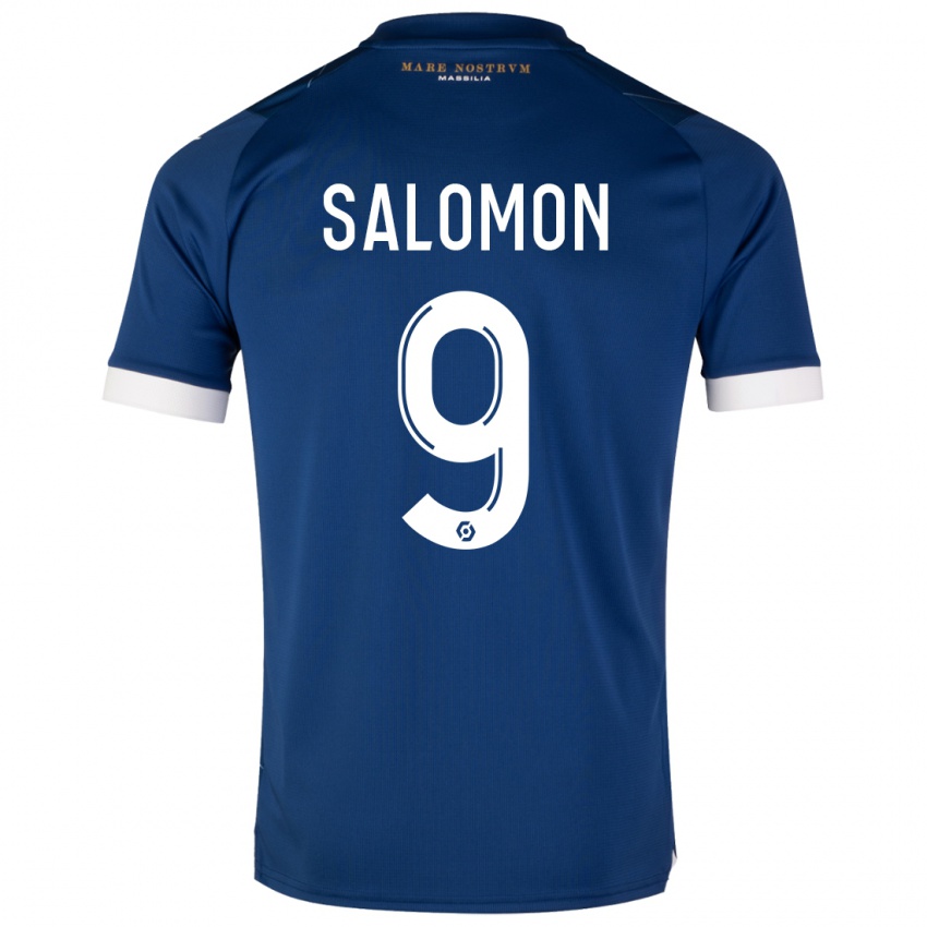 Mujer Camiseta Maeva Salomon #9 Azul Oscuro 2ª Equipación 2023/24 La Camisa Argentina