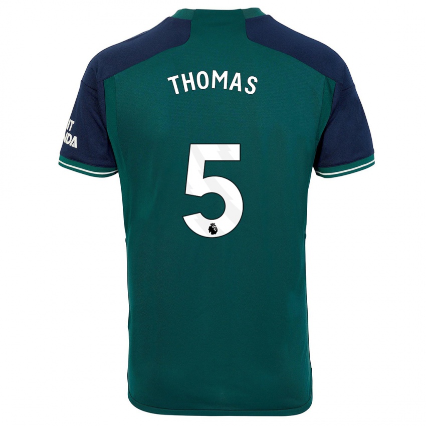 Mujer Camiseta Thomas Partey #5 Verde Equipación Tercera 2023/24 La Camisa Argentina