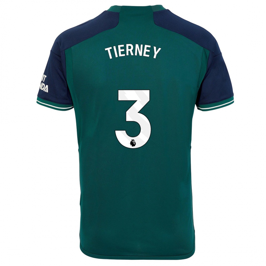 Mujer Camiseta Kieran Tierney #3 Verde Equipación Tercera 2023/24 La Camisa Argentina