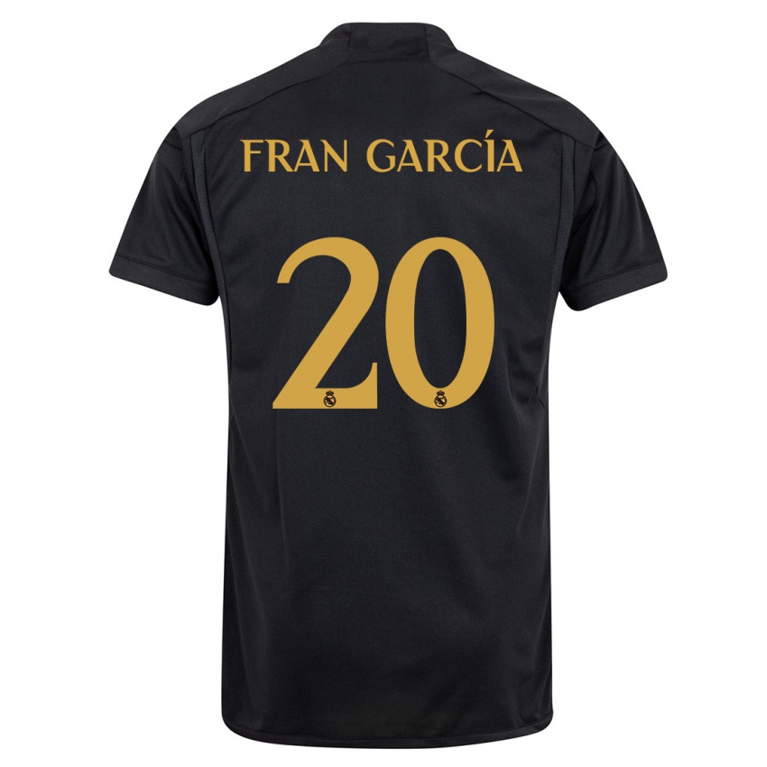Mujer Camiseta Fran García #20 Negro Equipación Tercera 2023/24 La Camisa Argentina