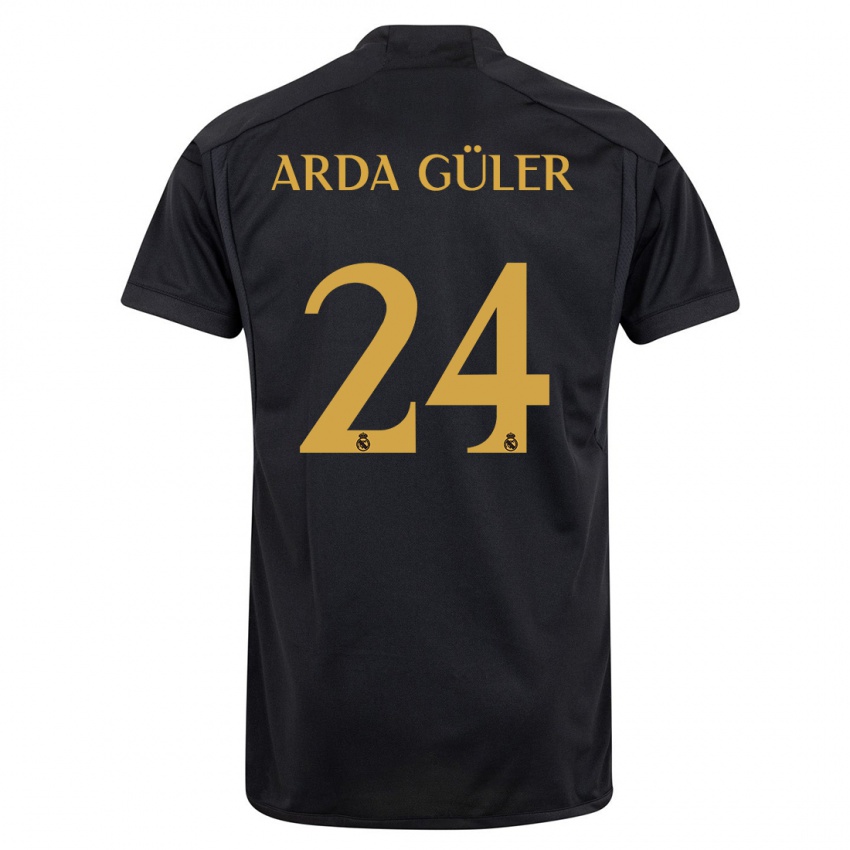 Mujer Camiseta Arda Güler #24 Negro Equipación Tercera 2023/24 La Camisa Argentina