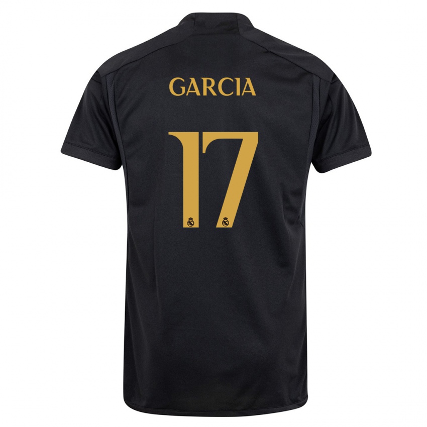 Mujer Camiseta Gonzalo Garcia #17 Negro Equipación Tercera 2023/24 La Camisa Argentina