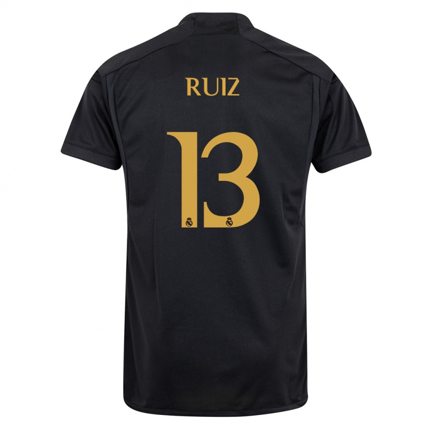Mujer Camiseta Guillermo Ruiz #13 Negro Equipación Tercera 2023/24 La Camisa Argentina
