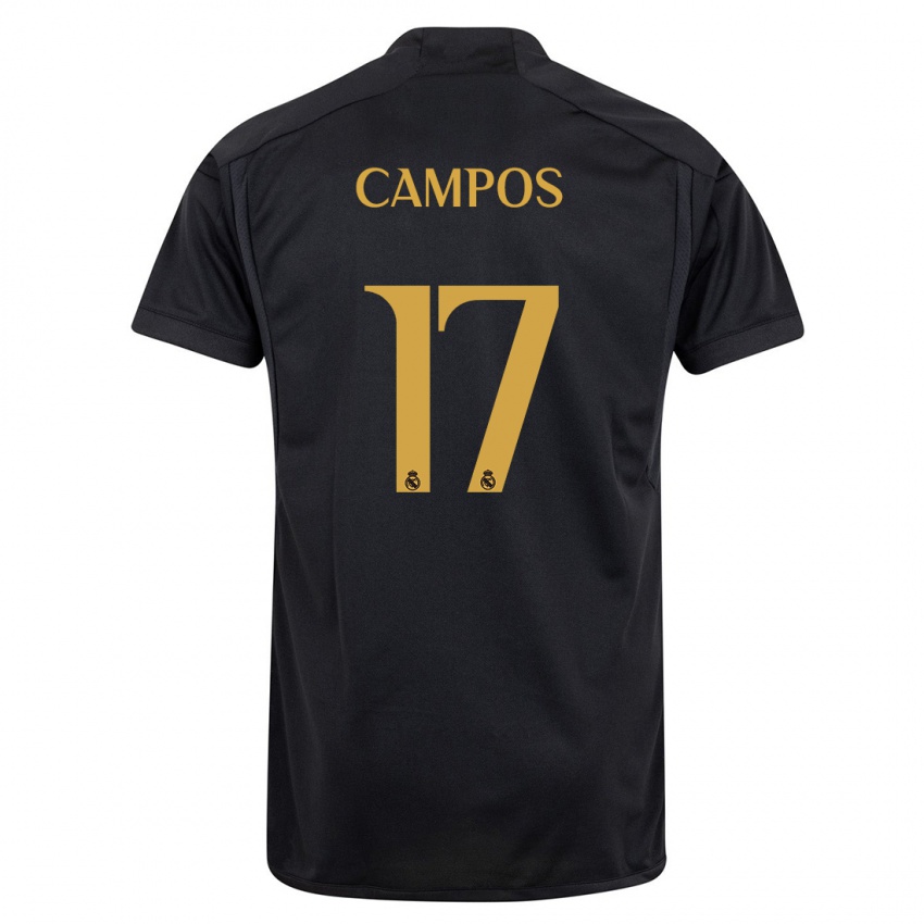 Mujer Camiseta Andrés Campos #17 Negro Equipación Tercera 2023/24 La Camisa Argentina