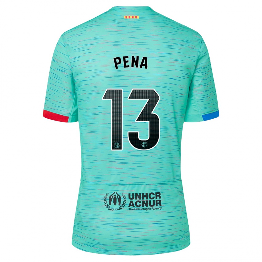 Mujer Camiseta Inaki Pena #13 Aguamarina Clara Equipación Tercera 2023/24 La Camisa Argentina