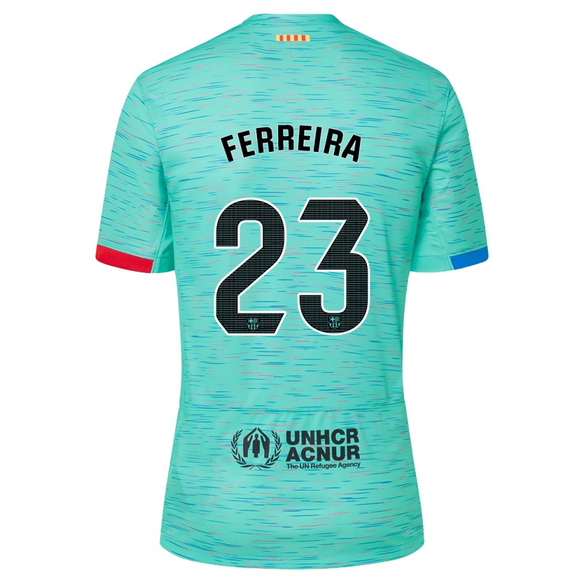 Mujer Camiseta Geyse Ferreira #23 Aguamarina Clara Equipación Tercera 2023/24 La Camisa Argentina