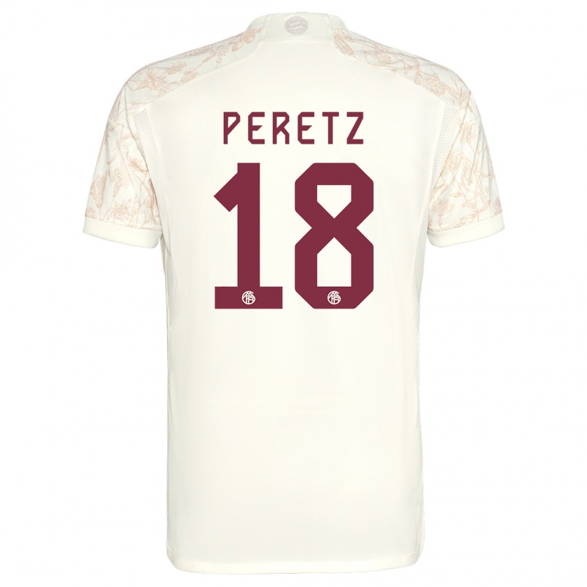 Mujer Camiseta Daniel Peretz #18 Blanquecino Equipación Tercera 2023/24 La Camisa Argentina