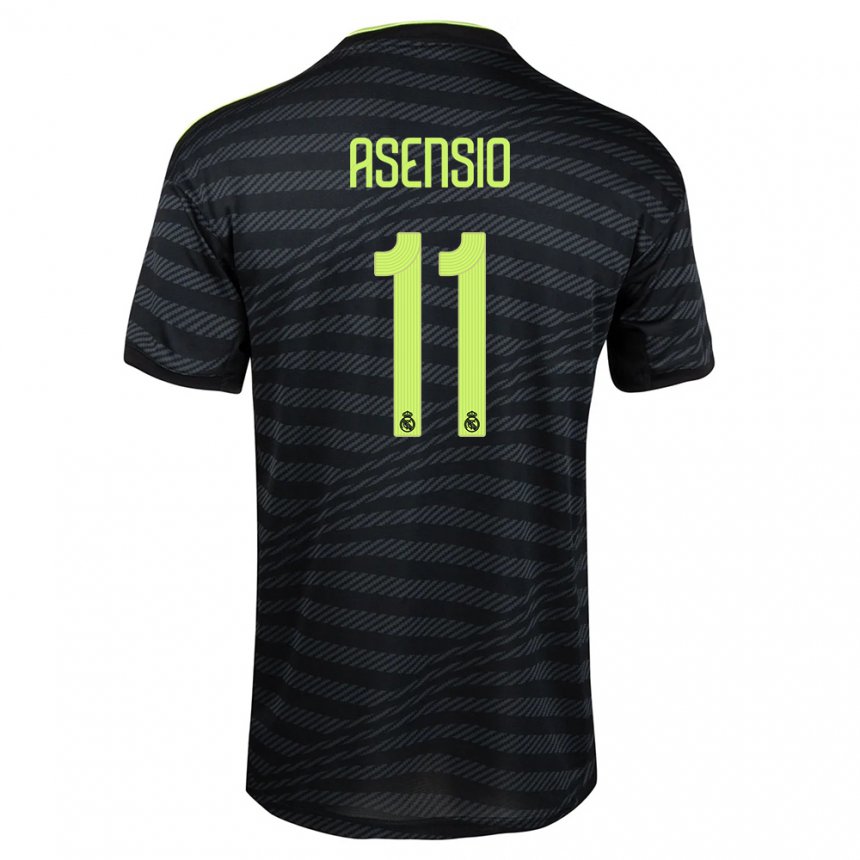 Hombre Camiseta Marco Asensio #11 Negro Oscuro Equipación 2022/23 La Camisa Argentina
