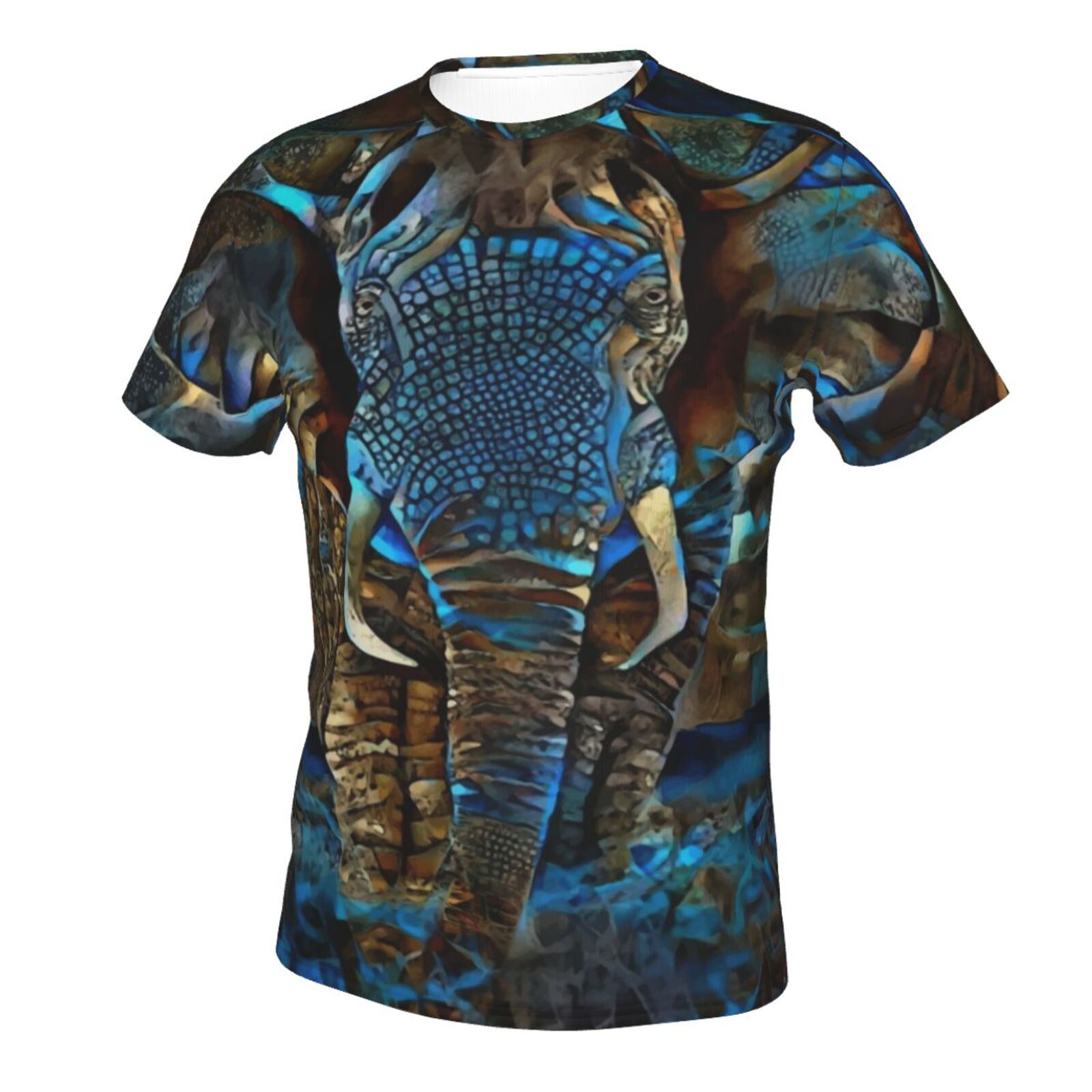 Camiseta Argentina Clásica Elefante Marrón Azul Elementos De Técnica Mixta