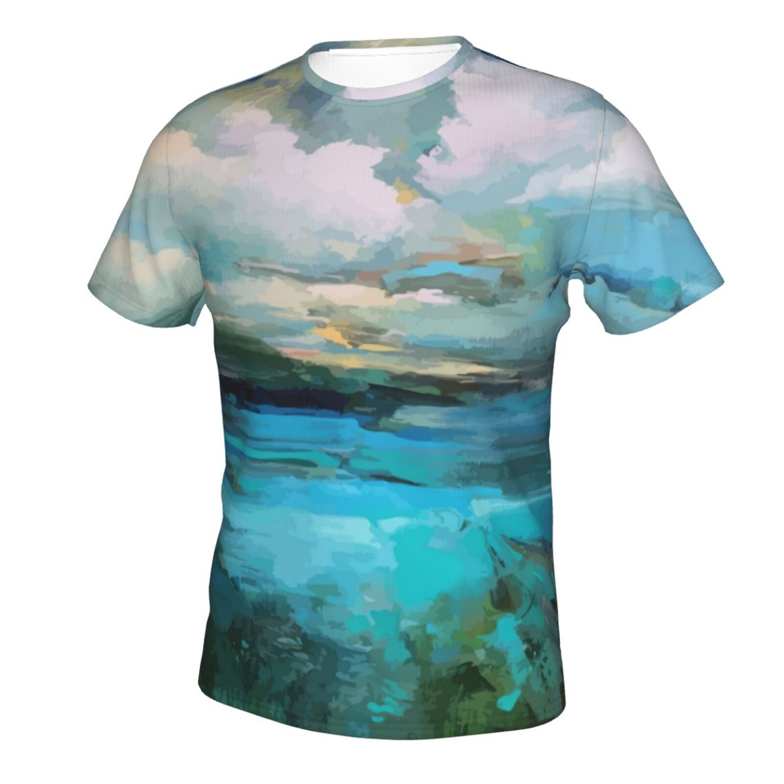 Camiseta Argentina Clásica Nubes Sobre Los Elementos De Pintura Del Lago